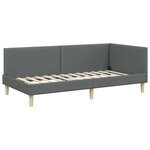vidaXL Cadre de lit d'angle avec tête de lit Gris foncé 90 cm x 190 cm