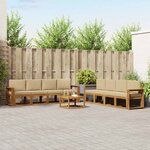 vidaXL Ensemble de canapés d'extérieur 9 pc Naturel et Beige