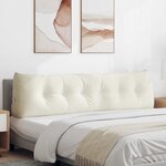 vidaXL Coussin de Dos Crème 180 x 24 x 50 cm Velours