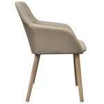 vidaXL Chaises à manger lot de 2 beige tissu et chêne massif