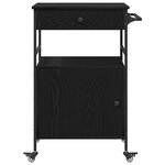 vidaXL Chariot de cuisine Chêne noir 56 x 43 x 89.5 cm
