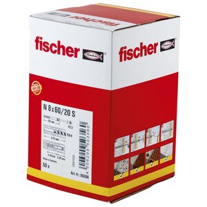 Fischer jeu de chevilles à tête fraisée hammerfix n8 x 60/20 s 50 pièces