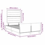 vidaXL Cadre de lit avec tête de lit Gris foncé 120 x 190 cm tissu