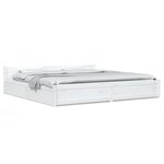 vidaXL Cadre de lit sans matelas avec tiroirs blanc