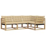 vidaXL Ensemble de canapés d'extérieur 4 pc Blanc et Beige