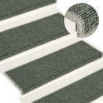 vidaXL Tapis d'escalier 15 Pièces 65x21x4 cm Vert