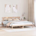 vidaXL Cadre de lit Marron 200 x 200 cm Bois de pin massif
