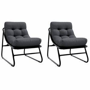 vidaXL Mobilier de jardin 2 pc Noir Acier enduit de poudre