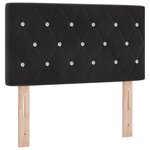 vidaXL Tête de Lit LED Capitonnée en Cristal Noire 80 cm Velours