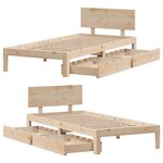 vidaXL Cadre de lit avec tiroirs sans matelas 100x200 cm