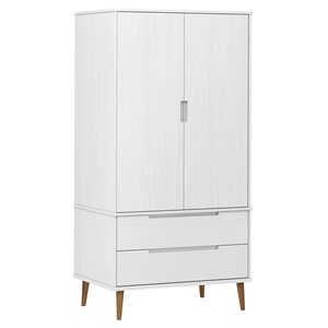 vidaXL Garde-robe MOLDE Blanc 90x55x175 cm Bois massif de pin