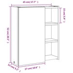 vidaXL Armoire de salle de bain à miroir avec LED chêne 45x13x52 cm