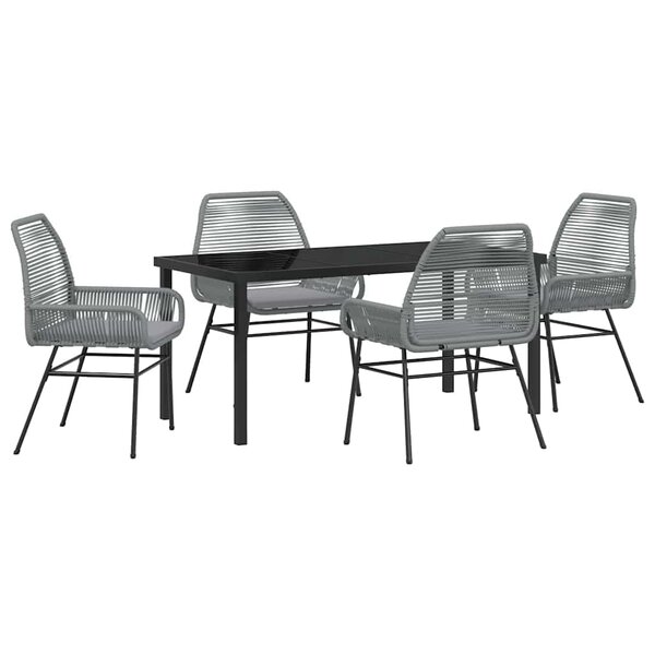 vidaXL Ensemble de salle à manger pour jardin 5 Pièces Gris polyrotin