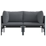 vidaXL Mobilier de jardin avec coussin 2 Pièces Anthracite Acier