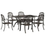 vidaXL Ensemble à manger de jardin 7 Pièces bronze aluminium coulé