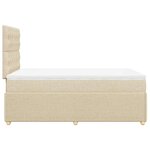vidaXL Sommier à lattes de lit avec matelas Crème 120x200 cm Tissu