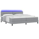 vidaXL Lit à ressorts avec matelas Gris clair 200 x 200 cm tissu