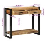 Table console vidaXL 90x33x75 cm en bois de manguier massif