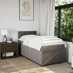 vidaXL Sommier à lattes de lit avec matelas Taupe 90x200 cm Tissu