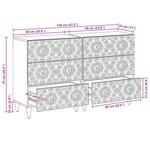 vidaXL Buffet 2 Pièces Blanc 60 x 33 5 x 75 cm Bois de mangue massif