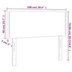 vidaXL Tête de lit à LED Gris clair 100x5x78/88 cm Tissu