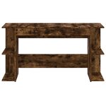 Bureau table poste de travail meuble d'ordinateur informatique étude chêne fumé 140 x 50 x 75 cm bois d'ingénierie brun 02_0023578