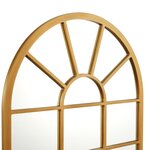 Miroir mural forme fenêtre arrondie 80 x 60 cm or 03_0007959