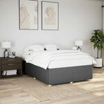 vidaXL Cadre de lit sans matelas gris foncé 160x200 cm tissu