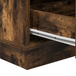 vidaXL Table de chevet avec LED Chêne fumé 39x34 5x65 cm Bois d'ingénierie