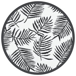 vidaXL Tapis d'extérieur ARAKIL blanc et noir Ø120 cm PP