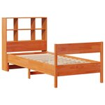 vidaXL Lit bibliothèque sans matelas cire marron 100x200 cm pin massif