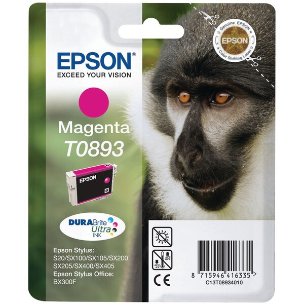 T0893 singe" cartouche d'encre originale durabrite ultra (c13t08934011) - magenta"