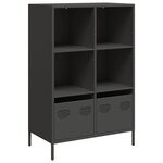 vidaXL Buffet haut noir 68x39x103 5 cm acier