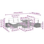 vidaXL Ensemble de canapé de jardin 9 Pièces Gris Poly rotin