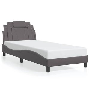 vidaXL Cadre de lit Viana sans matelas gris 90x190 cm similicuir