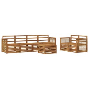 vidaXL Ensemble de canapés d'extérieur 7 pc Naturel