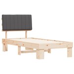 vidaXL Cadre de lit avec tête de lit rembourrée Gris foncé 90 x 190 cm