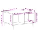 vidaXL Table basse vieux bois 60x50x36 5 cm bois d'ingénierie