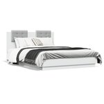 vidaXL Cadre de lit avec LED sans matelas blanc 140x190 cm