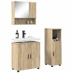vidaXL Ensemble de mobilier de salle de bain 3 Pièces Chêne Sonoma