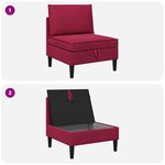 vidaXL Canapé moyen avec rangement Bordeaux Velours