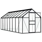 vidaXL Serre avec cadre de base Anthracite Aluminium 9 31 m²