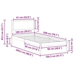 vidaXL Cadre de lit Gris clair 100 x 200 cm Pin massif