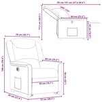 vidaXL Fauteuil inclinable électrique marron foncé tissu