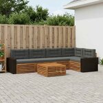 vidaXL Ensemble de canapés d'extérieur 6 pc Naturel et Anthracite