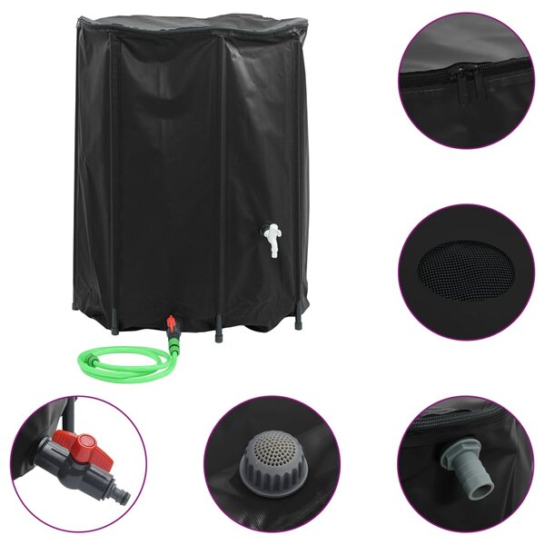 vidaXL Réservoir d'eau avec robinet pliable 750 L PVC