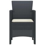 vidaXL Chaise de jardin 2 Pièces Anthracite 53 x 49 x 85 cm PP