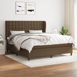 vidaXL Sommier à lattes de lit avec matelas Marron foncé 180x200 cm