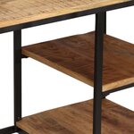 Bureau table poste de travail meuble d'ordinateur informatique étude avec tabouret pliant bois de manguier massif 115 x 50 x 76cm brun 02_0023442