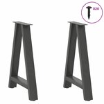 vidaXL Pieds de table à manger en forme de A 2 pièces Anthracite 50 x (72-73) cm Acier